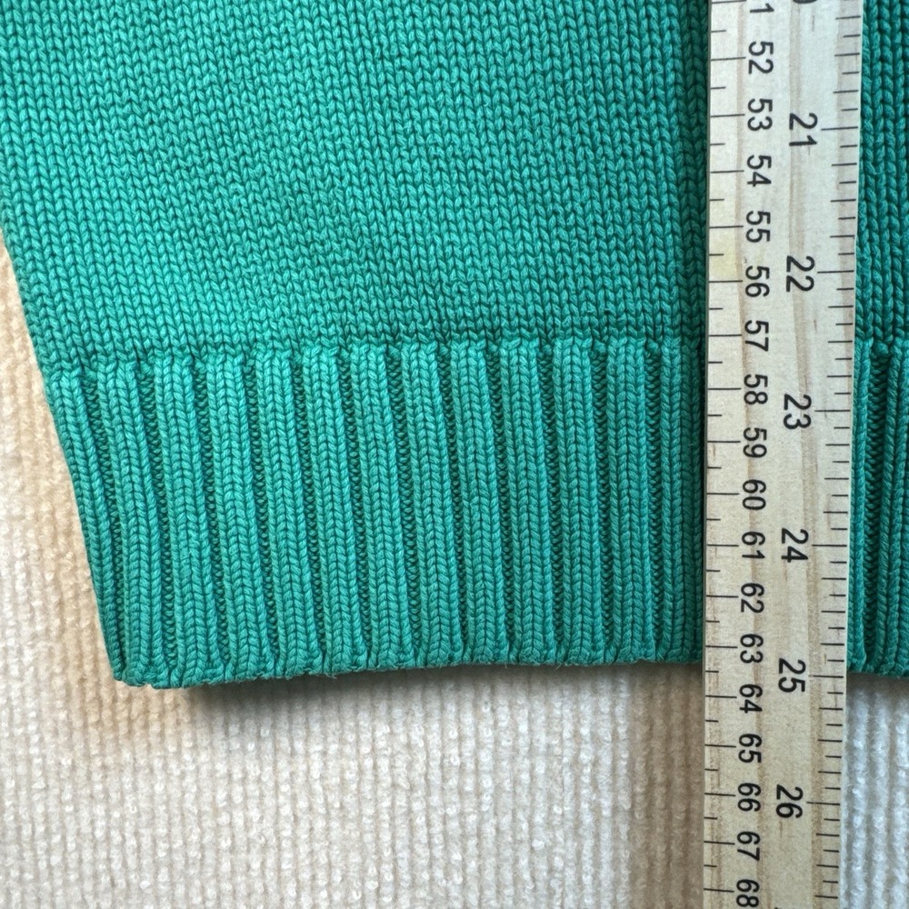 Eddie Bauer Sweater Mens XL Teal Green Vintage 90s Cotton Shaker Knit Crewneck‎ - Picture 4 of 8